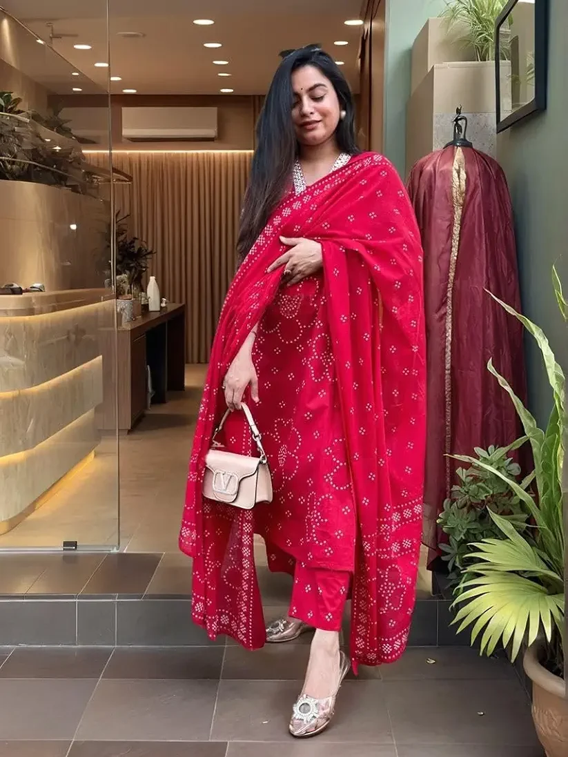 anni designer women's rayon viscose straight printed kurta with pant & dupatta